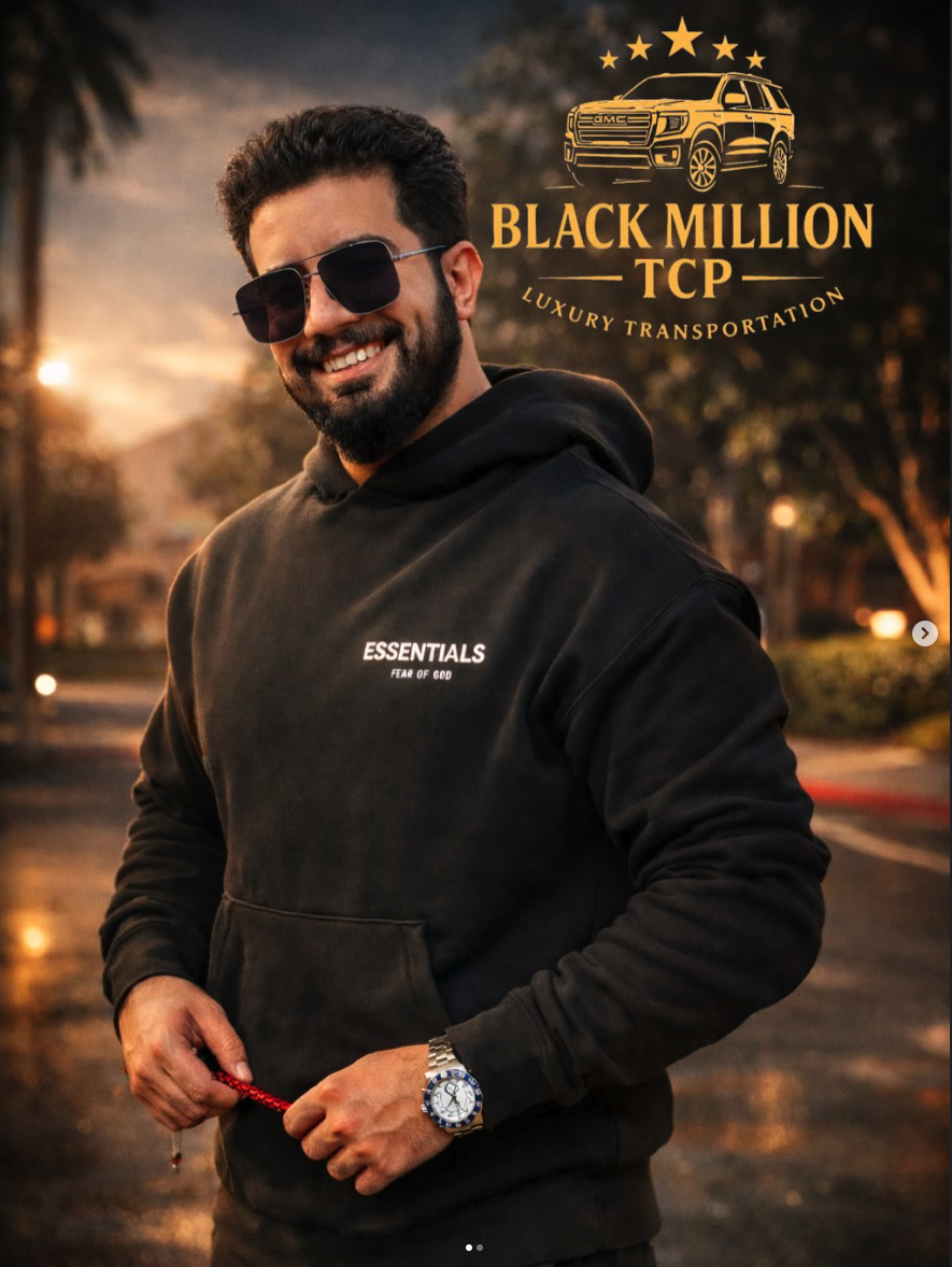 Saif Al-Saadi, founder and chauffeur of Black Million in Los Angeles and Orange County